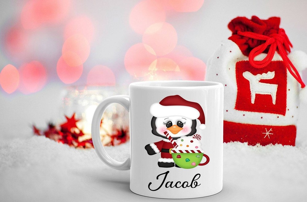 Personalized Christmas Mug Kids Hot Cocoa Mug Daughter Gift Christmas Mug Santa