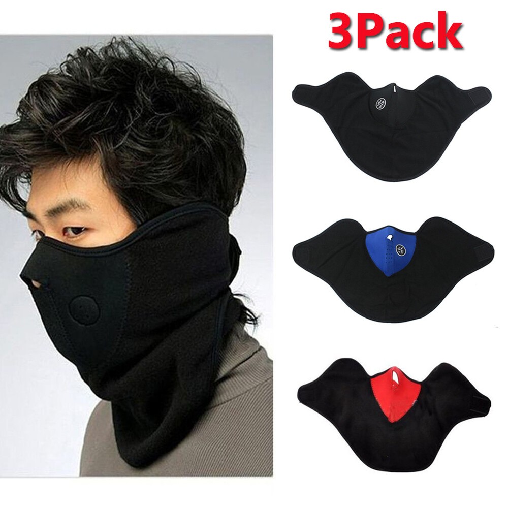 3Pack Winter Neck Warm Gaiter Men Women Fleece Ski Face Mask Windproof Balaclava
