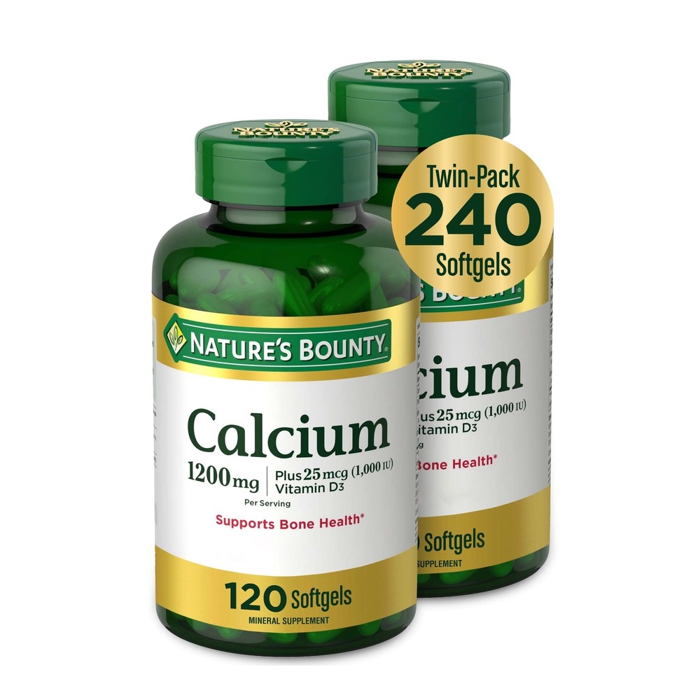 Calcium Plus 1000 IU Vitamin D3 Immune Support & Bone Health Softgels 120 Ct ...