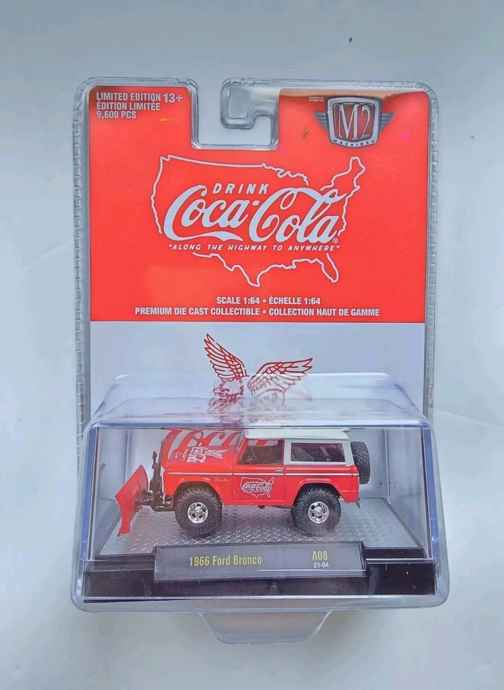 M2 Machines Coca Cola 1966 FORD BRONCO w/ SNOW PLOW Limited 1 of 9600