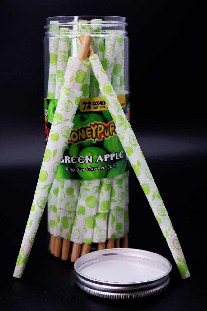 Green Apple! Classic King Size(72 Cones)-Flavored Pre Rolled Cones With Tips