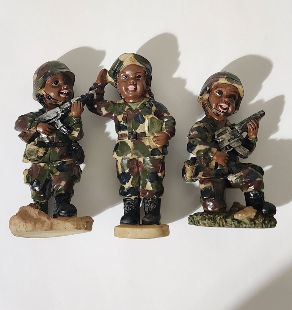 Black Military Army Combat Soldiers Figurines