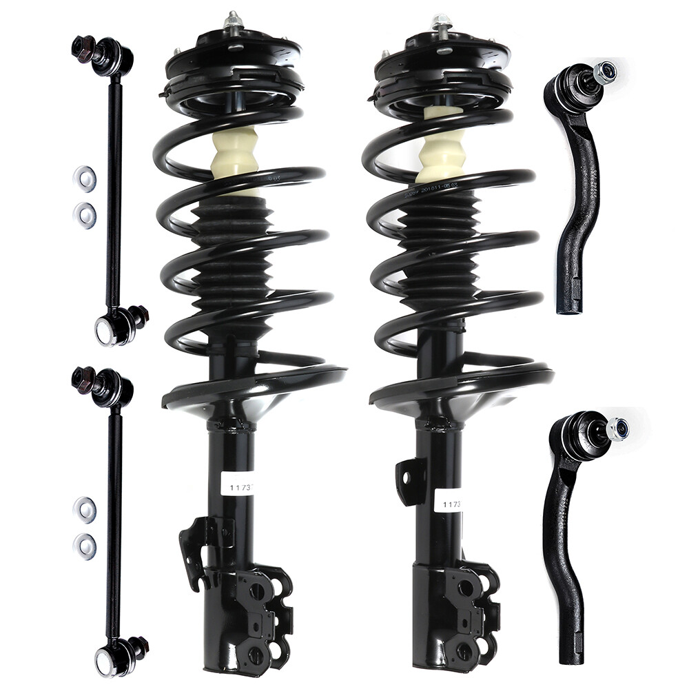 2005-2010 Toyota Sienna FWD Front Struts Sway Bars Outer Tie Rods