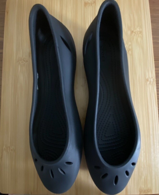 Crocs Slip On Slingback Closed Toe  Ballet Flats Women Shoes Black Size 8 W