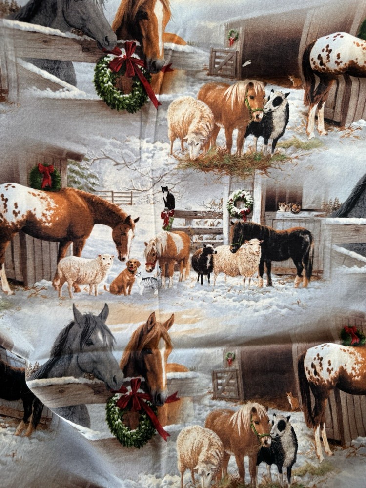 FARM Animals Horses Barn Holiday Christmas Wild Wings Weirs BTHY Snowy Barnyard