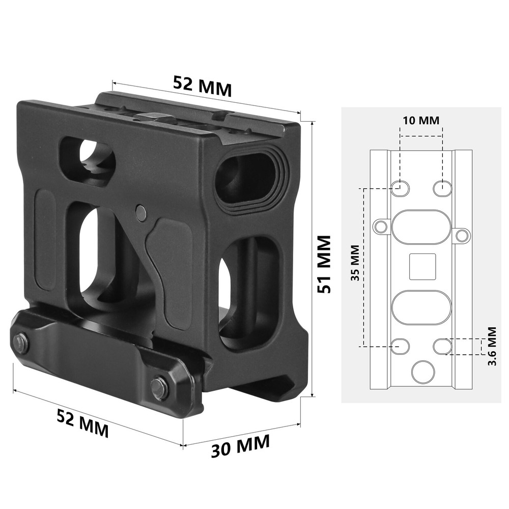 Tactical Fast Red Dot Riser Mount for 20mm Picatinny Rail US U4 Compatible