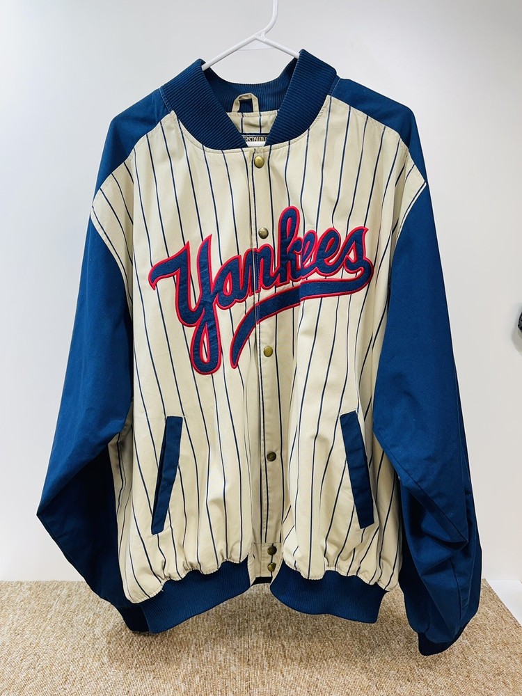 Men's NY Yankees Jacket XXL World Series Cooperstown Majestic Snaps ✅📝