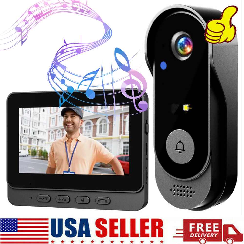 4.3'' IPS Screen Smart Wireless Video Doorbell Camera Doorbell Monitor 1080P HD