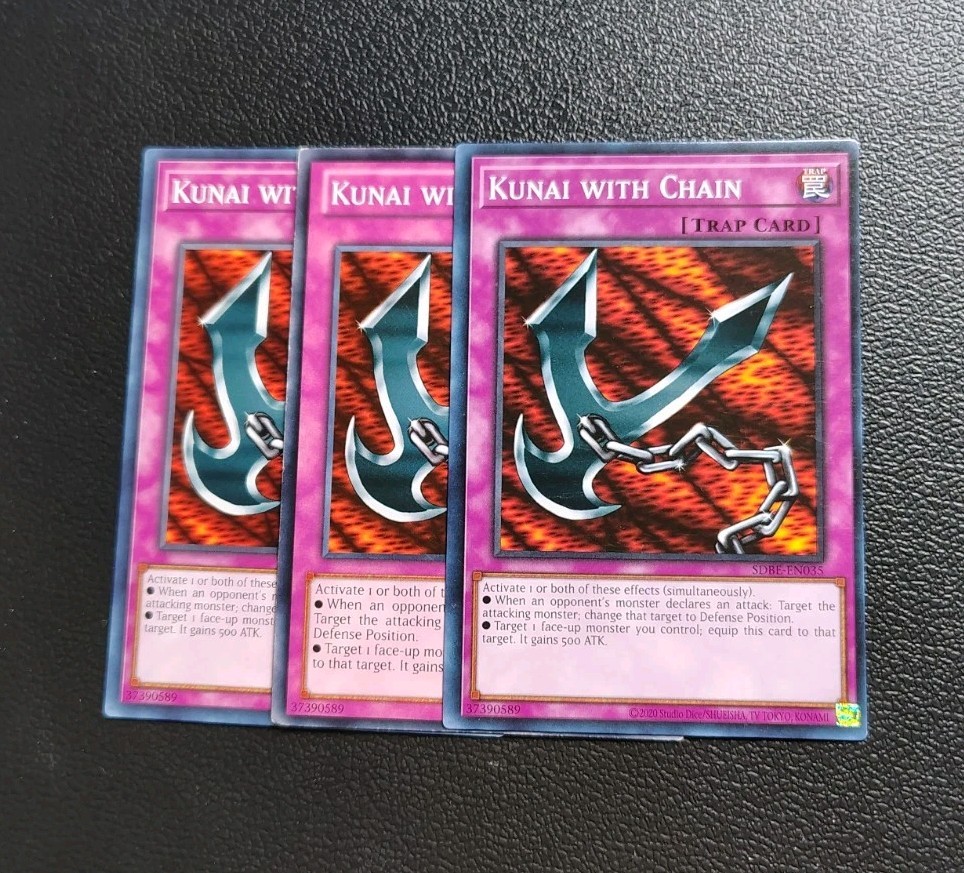 Yu-Gi-Oh Kunai With Chain X3 Playset Ultra Rare Mint
