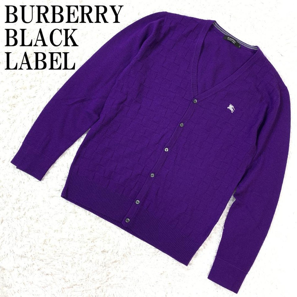 Burberry Black Label Knit Cardigan Purple 2 B8624 F/S from Japan