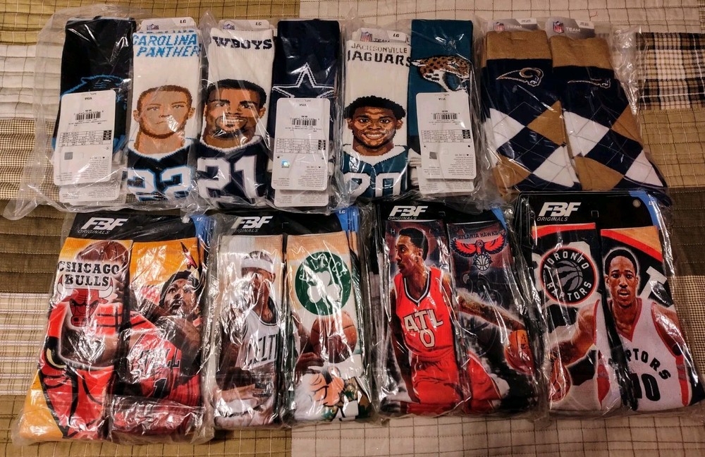 Lot of 48 Adult Socks Bulk Wholesale Resale Consignment Large/One Size NFL NBA