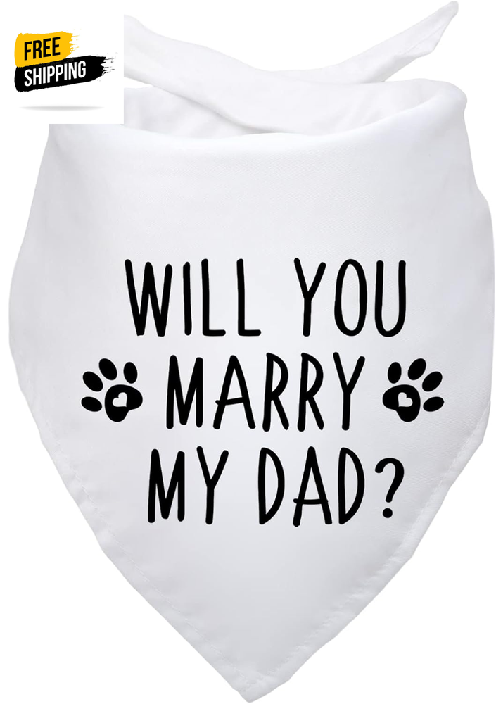 Cute Dog Engagement Bandana for Wedding Photos - Marry My Dad