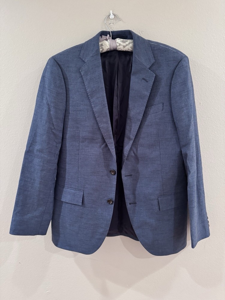 J CREW Ludlow Blazer Suit Jacket Sport Coat 38S Slim Fit Linen Cotton Blend