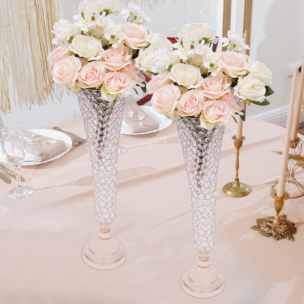 Table Decorative Centerpiece for Wedding Crystal Flower Stand for Anniversary