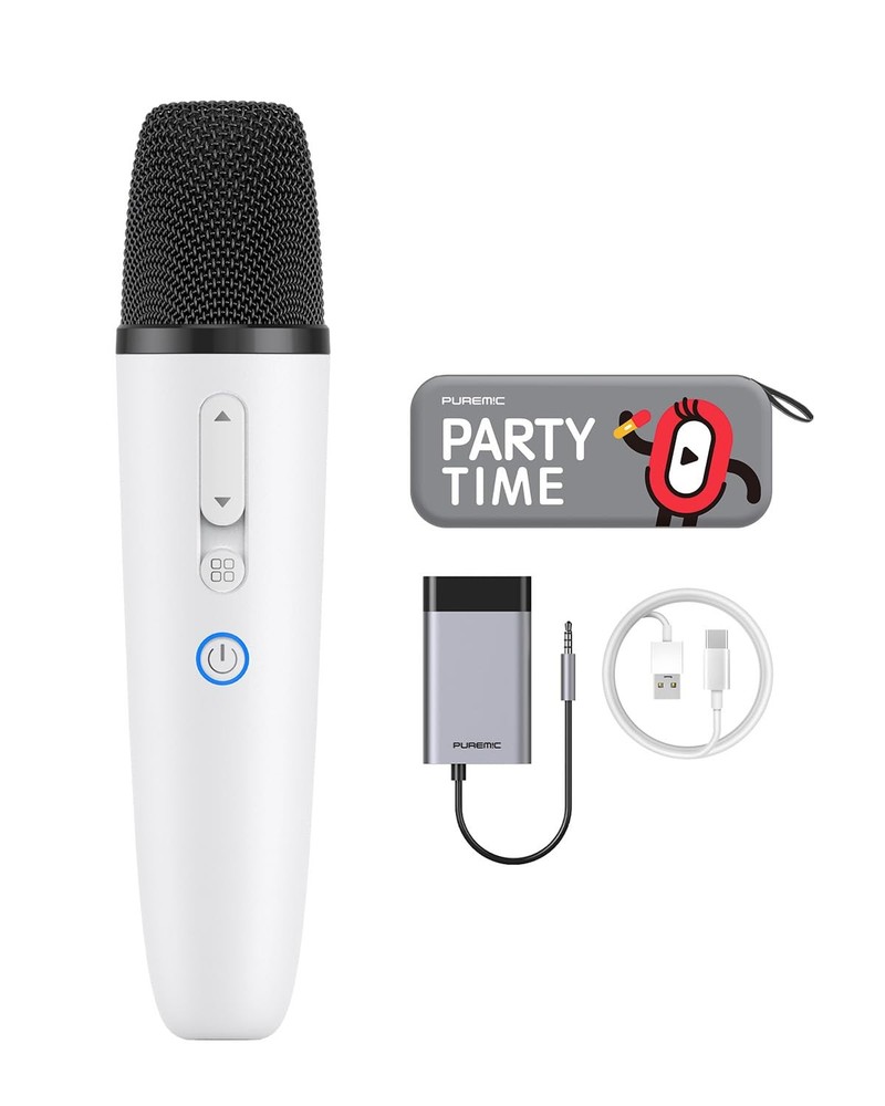 Wireless Karaoke Mic with 8 Voice Effects Rechargeable Handheld Singing Microphone for Kids Adults
