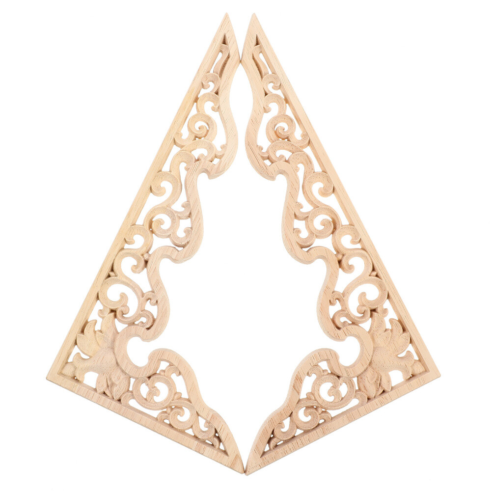 2 Pcs Large Carved Wooden Corner Wall Art Faux Carving Decoration Man