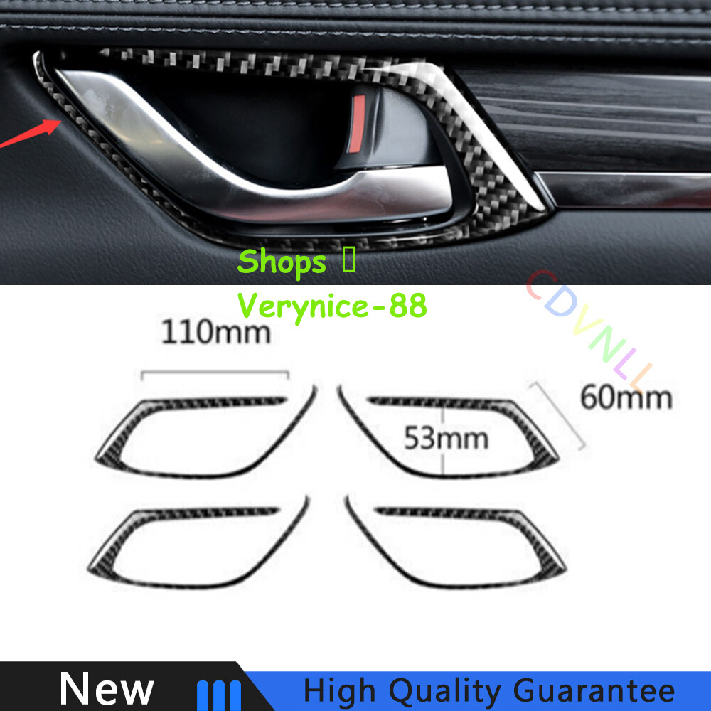 For Mazda CX-5 2017-2021 Real Carbon Fiber Interior Door Handle Cover Trim 4PCS