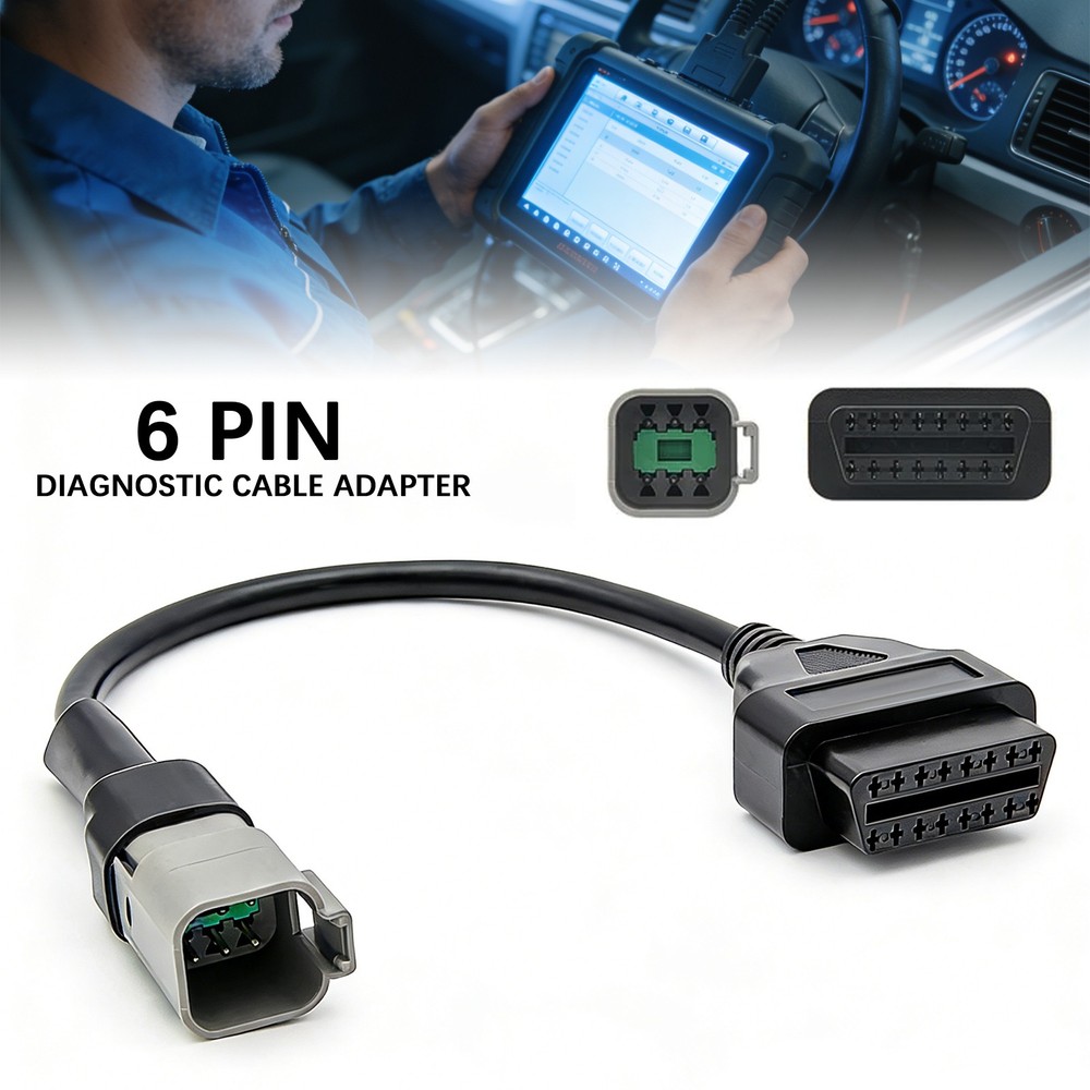 Diagnostic OBD2 Cable For Kawasaki Motorcycle ATV 6 Pin to 16 pin Plug Adapter