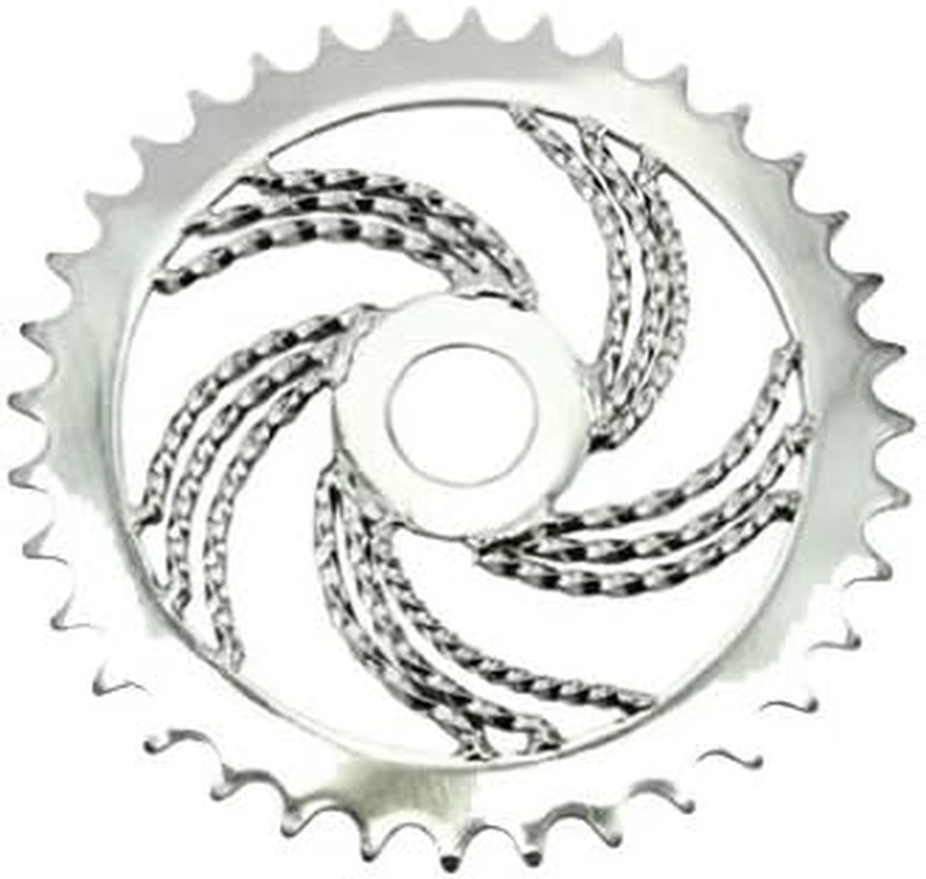 Triple Twisted Chainring 36T 1/2 X 1/8 Chrome. for Bicycles, Bikes, Beach Cruise
