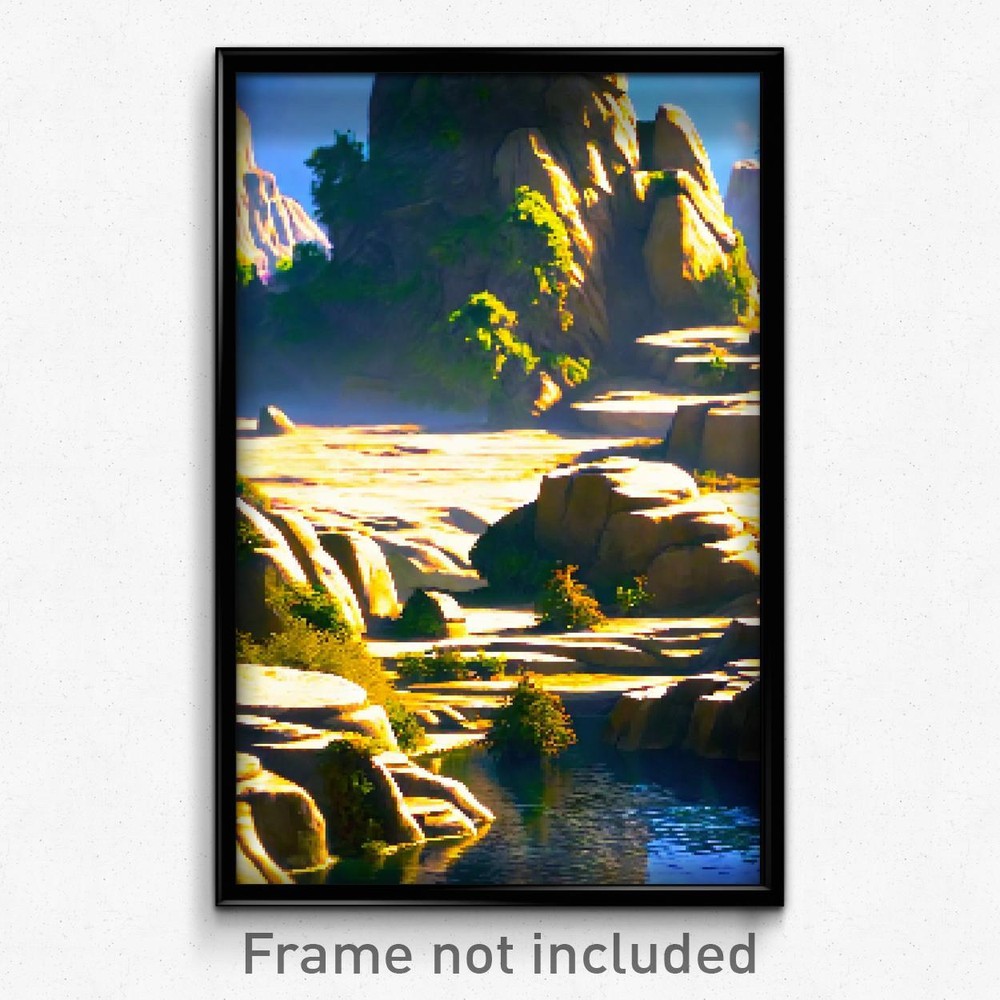 Pixel Art Poster - Well Made Outcropping (8 Bit Psychedelic Video Game Print)