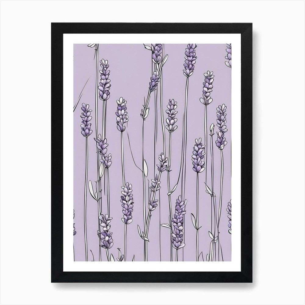 Lavender Flowers Art Print Framed Wall Art Poster Canvas Print Picture