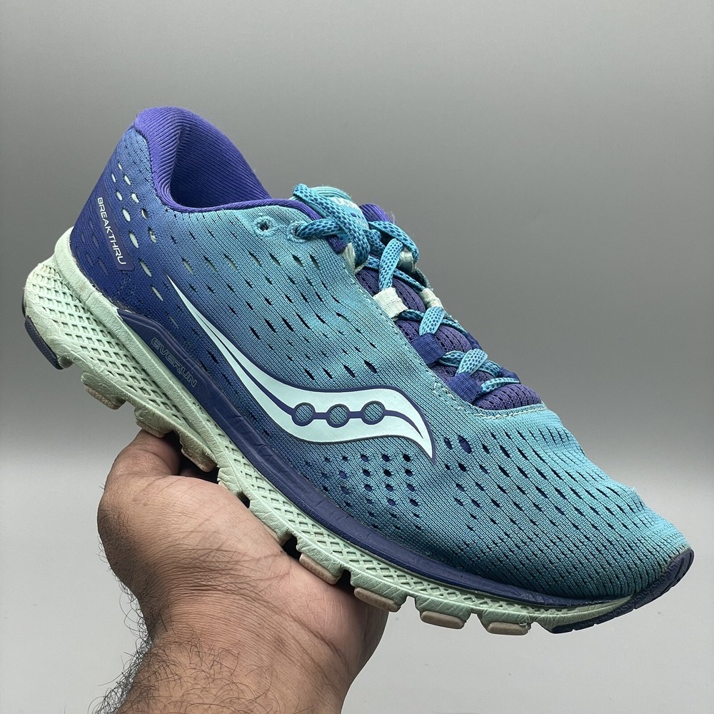 Saucony Womens Breakthru 3 S10358-1 Blue Running Shoes Lace Up Low Top Size 7