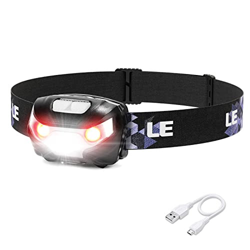 LED Headlamp Rechargeable - Super Bright Head Lamp with 5 Modes for Camping &