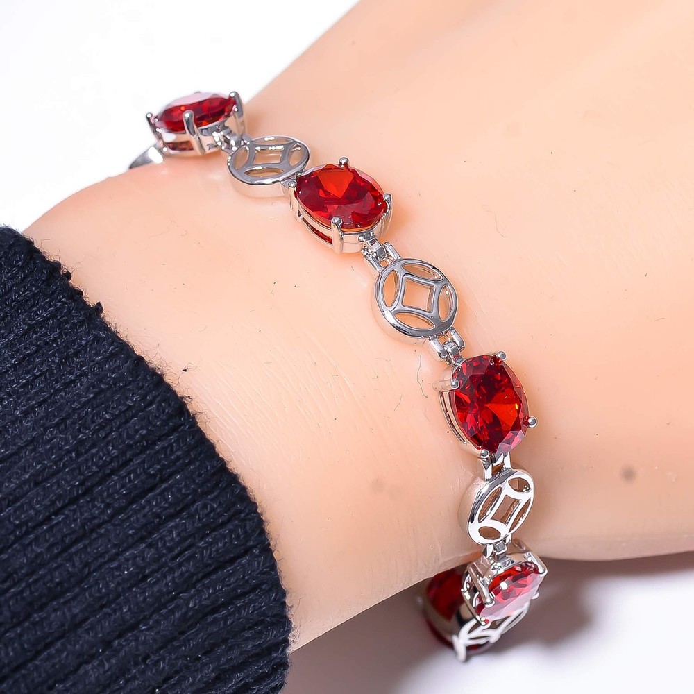 Red Garnet 925 Sterling Silver Tennis Bracelet 7.99