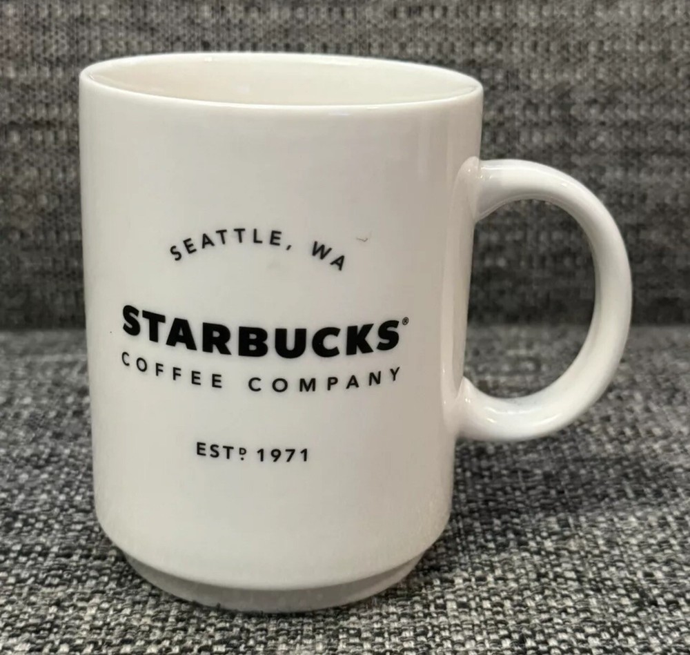 Starbucks 14oz White Ceramic Seattle WA Collectible Coffee Tea Mug