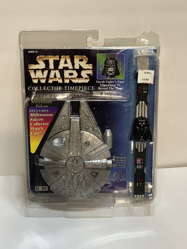 Star Wars Darth Vader Collector Timepiece Watch w/ Millennium Falcon Case 1996