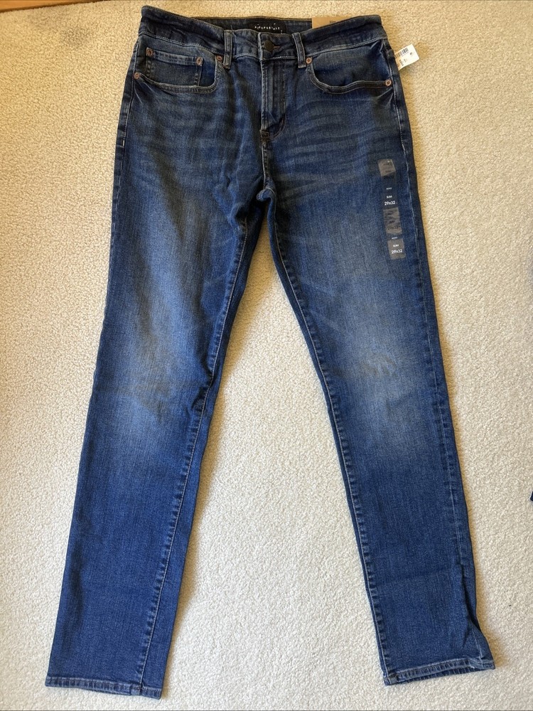 MEN'S AEROPOSTALE SLIM STRAIGHT JEANS SZ 29 W 32 L MEDIUM WASH