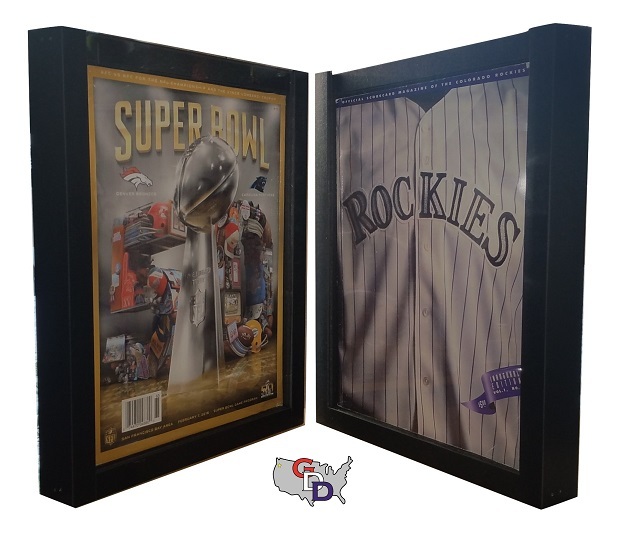Sports Program Display Frame Lot of 2 Magazine Black Standard Size Over .5