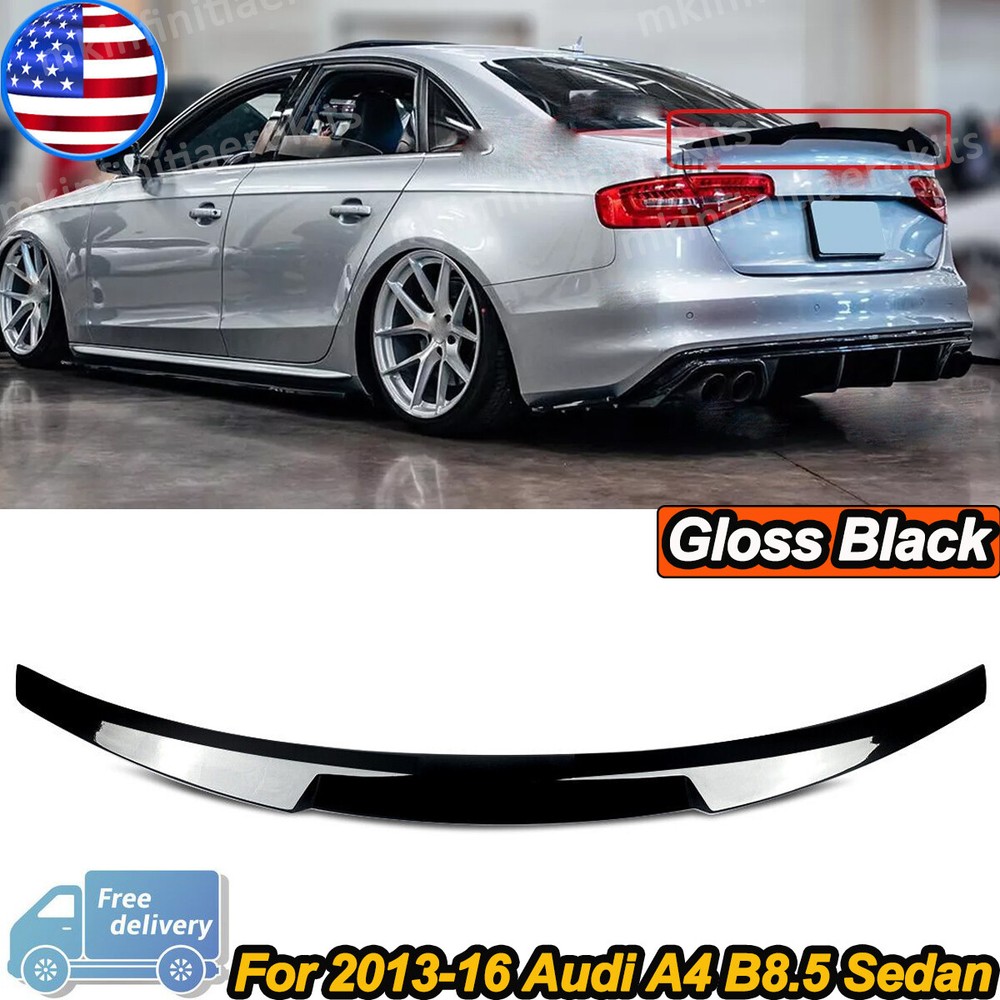 Glossy Black V-Style Trunk Spoiler for 2013-2016 Audi A4 B8.5 Sedan