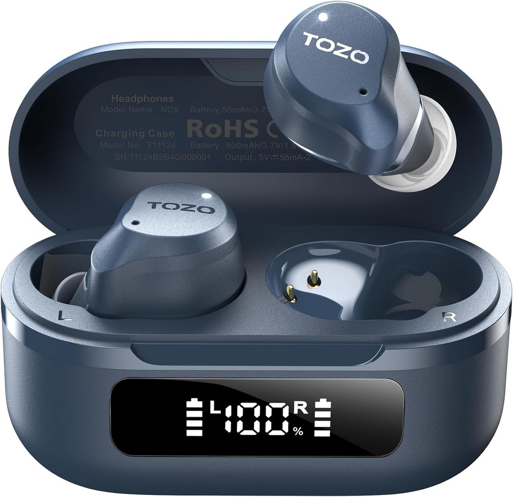 Hybrid Active Noise Cancelling Wireless Earbuds - 59H Playtime & Water-Resistant