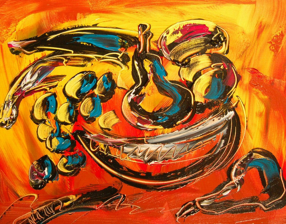 TUTTI FRUITTI  TEXTURED painting Abstract Modern Art  Contemporary   E2FFB