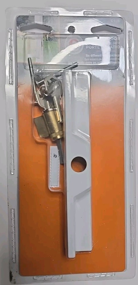 Prime-Line Diecast, White, Outside Patio Door Pull with Key C 1120