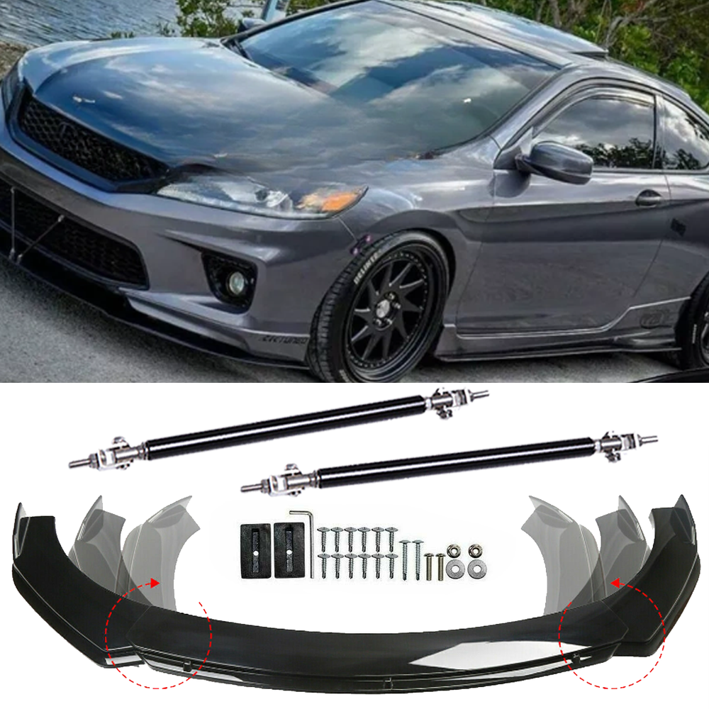 For Honda Accord Front Bumper Lip+Part Accessories Splitter Spoiler Body