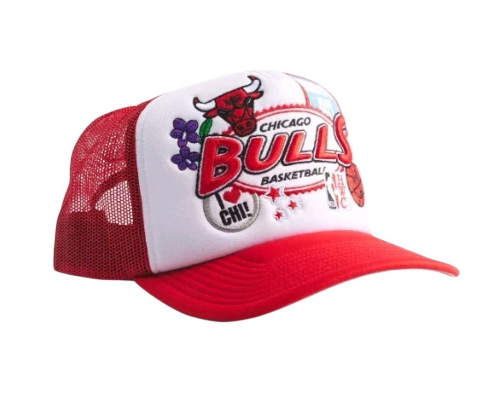 Mitchell & Ness Chicago Bulls Patch Trucker Hat Windy City Adjustable Snapback