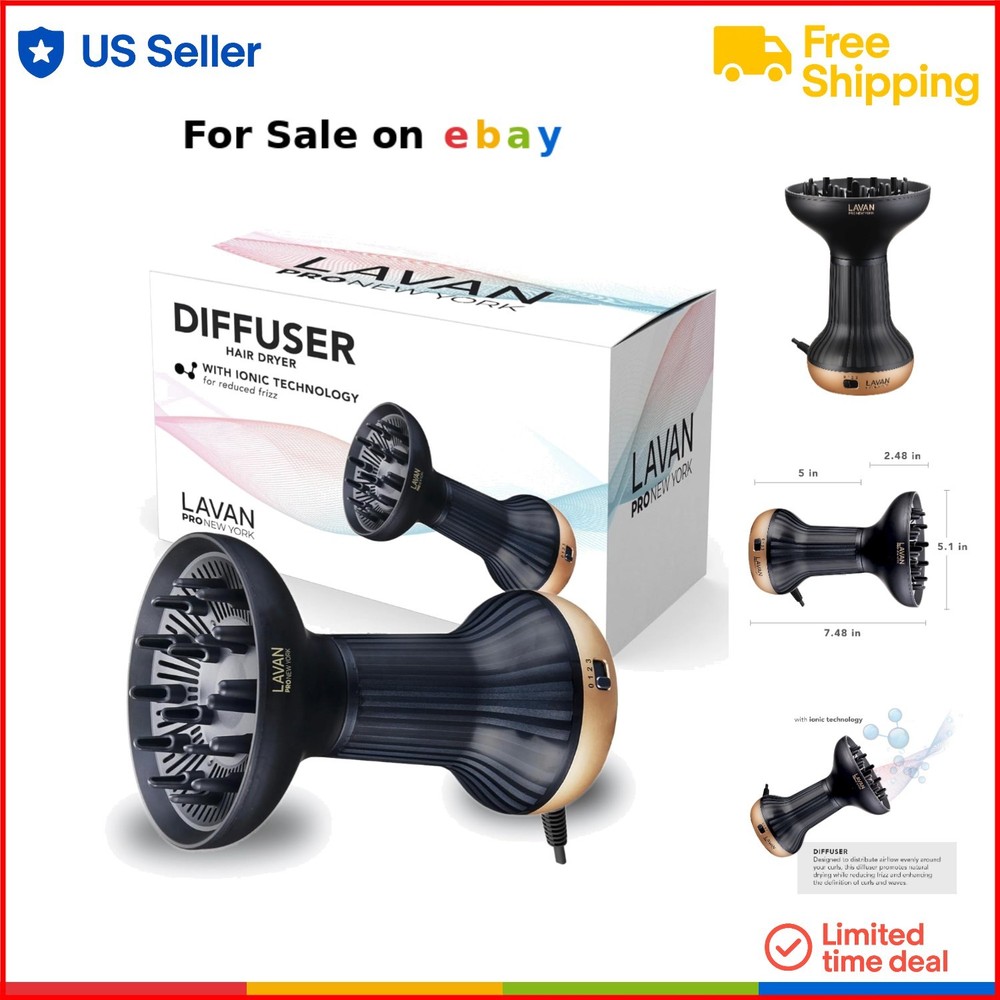 Diffuser Hair Dryer Ionic Technology Lightweight for Curly Wavy Hair