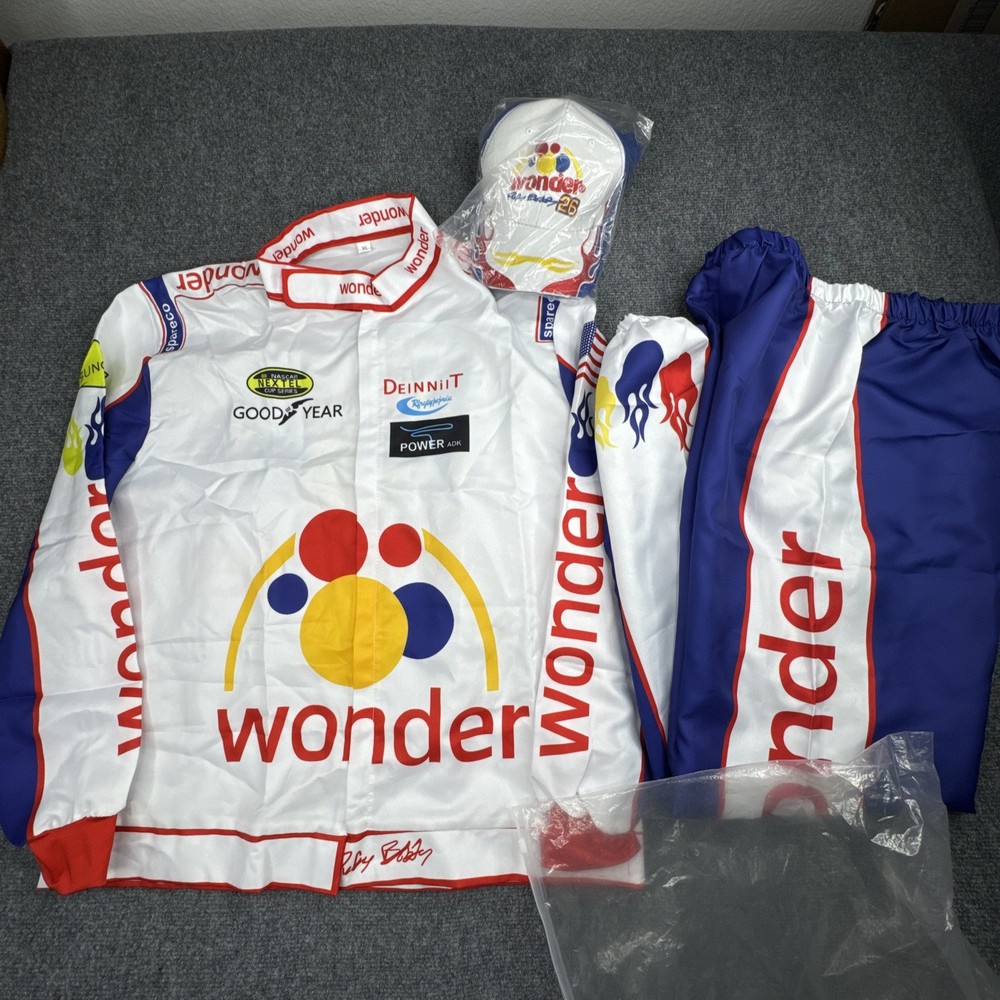 Mens Ricky Bobby Racing Costume Adult Talladega Nights Full Cosplay Set NEW