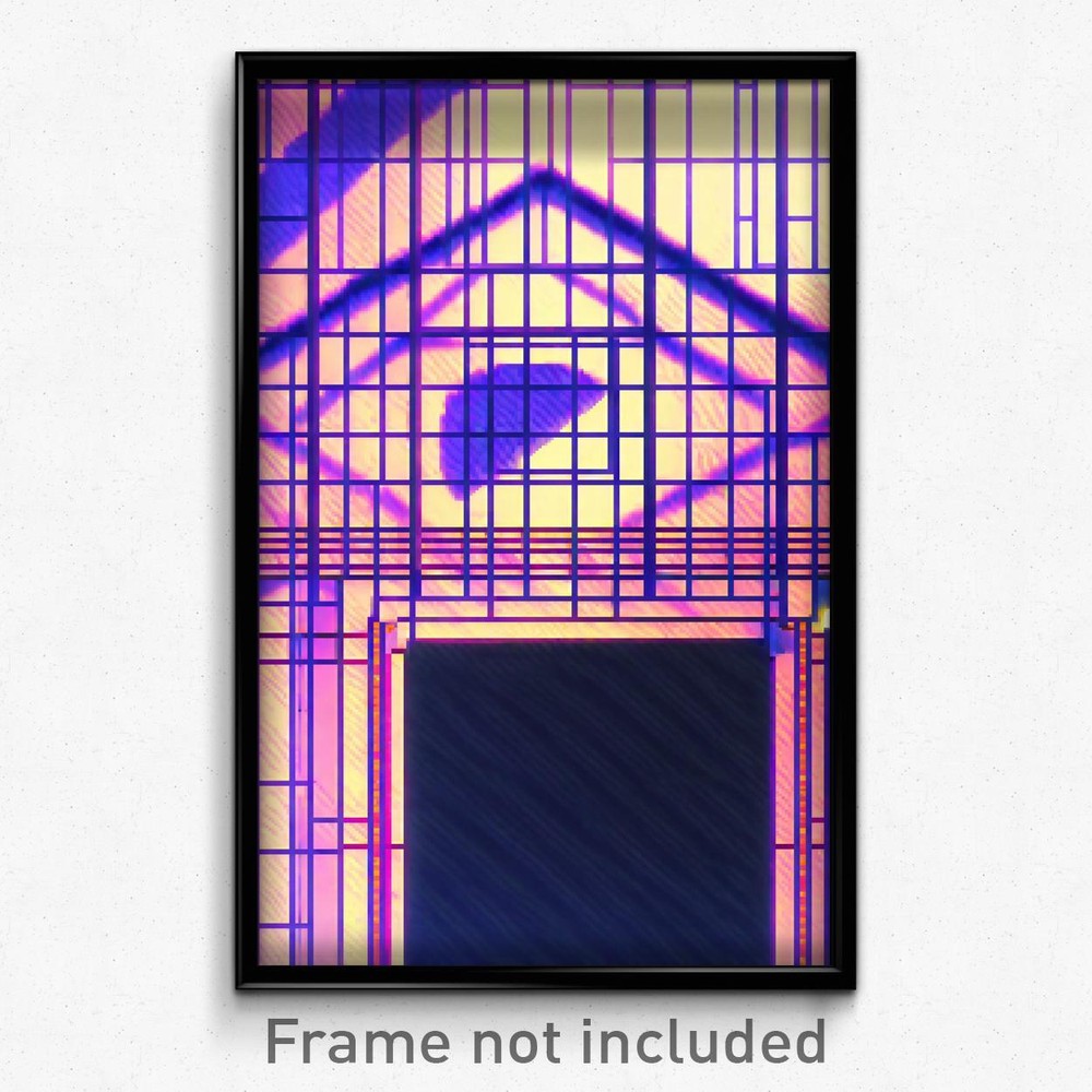 Pixel Art Poster - Digital Wire Frame High School (8 Bit Video Game Print)