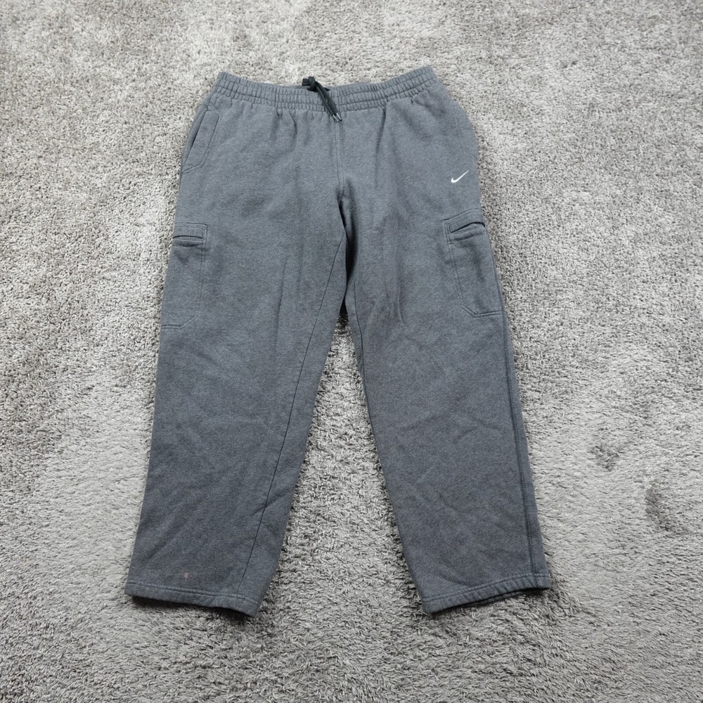 Vintage Nike Cargo Sweatpants Mens Extra Large Fleece Elastic Waist Y2K Utility