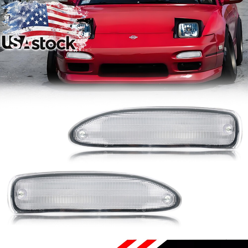 1991-1994 Nissan 240SX 180SX S13 Clear Bumper Signal Lights 2-Pack