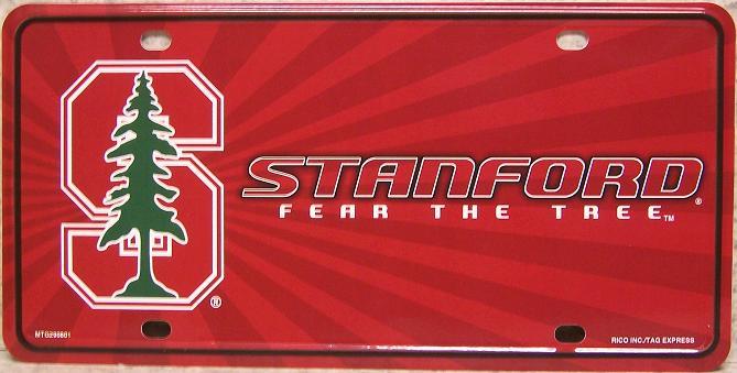NCAA Stanford Cardinal Fear the Tree Aluminum License Plate New