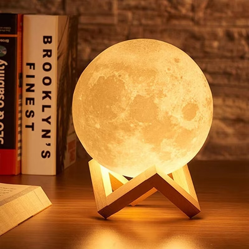 Moon Lamp LED Night Light Battery Powered With Stand