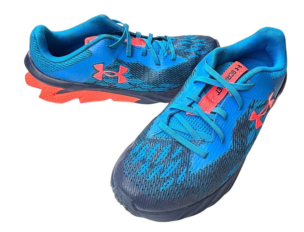 Under Armour Boys' Size 3Y Grade School Charged Scramjet 3 Running Shoes Blue