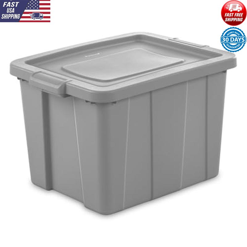 18-Gallon Stackable Storage Bins with Lids for Garage Attic Organization 6-Pack