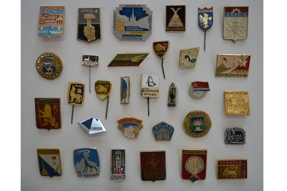 Vintage Soviet Pins Badges Different Cities Country ,Others Original Collectible