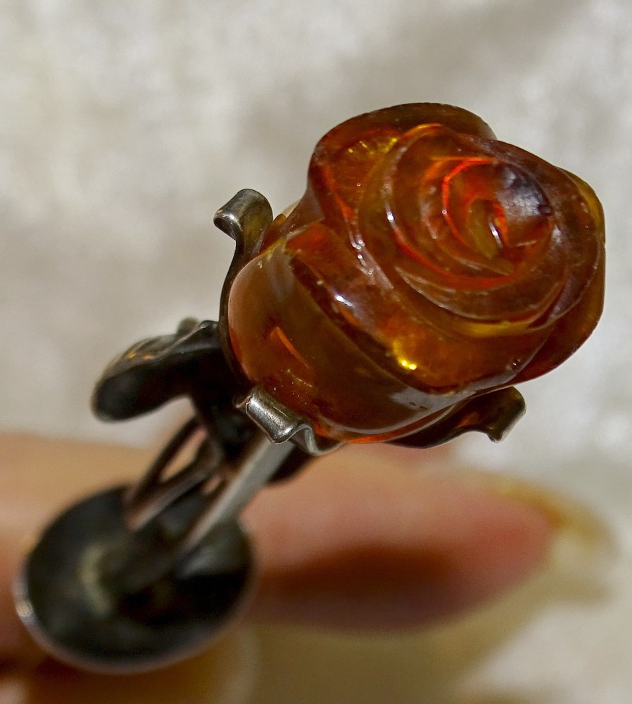 Elegant 6-Inch Amber Rose Letter Opener - Durable & Stylish