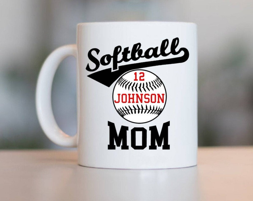 Softball Mom Mug Customized Softball Mom Mug Custom Mom Mug Gift For Softball